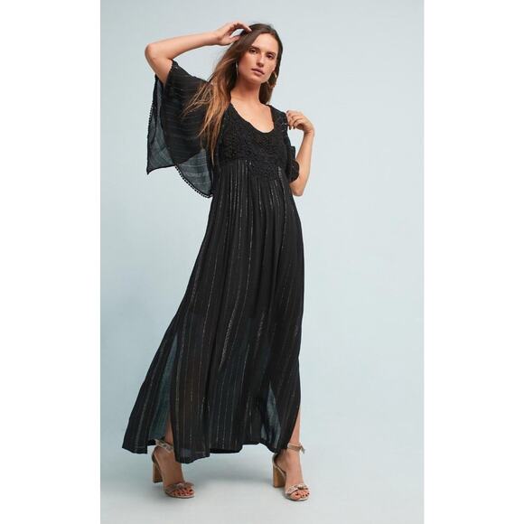 Farm Rio Luiza Bohemian Maxi Dress Flared Sleeves Size Large Petite 2010 - Picture 1 of 10